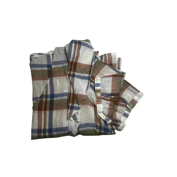 Madewell V-Neck Shoulder-Ruffle Top XL Plaid Cotton Lightweight Summer - Picture 12 of 12